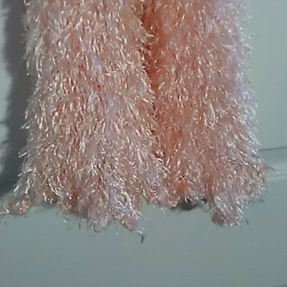 FINAL MARKDOWN Peach Tubular Stretchy Polyester Scarf (OS)
